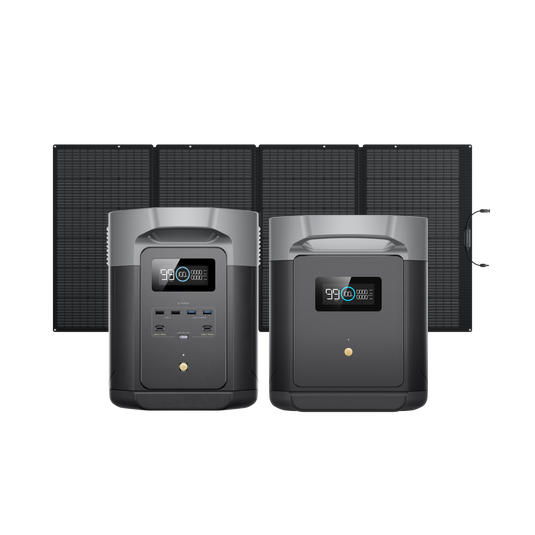 DELTA 2 Max + DELTA 2 Max専用エクストラバッテリー + 400Wソーラーパネル