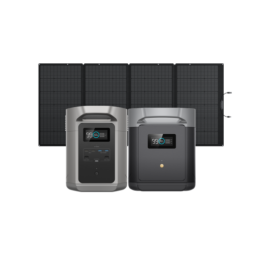 DELTA 2 Max S + DELTA 2 Max専用エクストラバッテリー + 400Wソーラーパネル