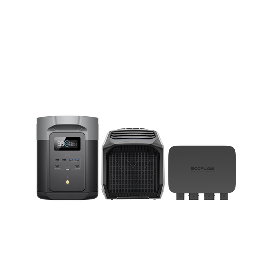 DELTA 2 Max + WAVE 2 ポータブルエアコン + 800W Alternator Chargerセット