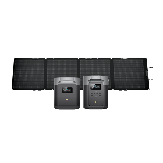 DELTA 2 Max + DELTA 2 Max専用エクストラバッテリー + 220W片面ソーラーパネルGen2