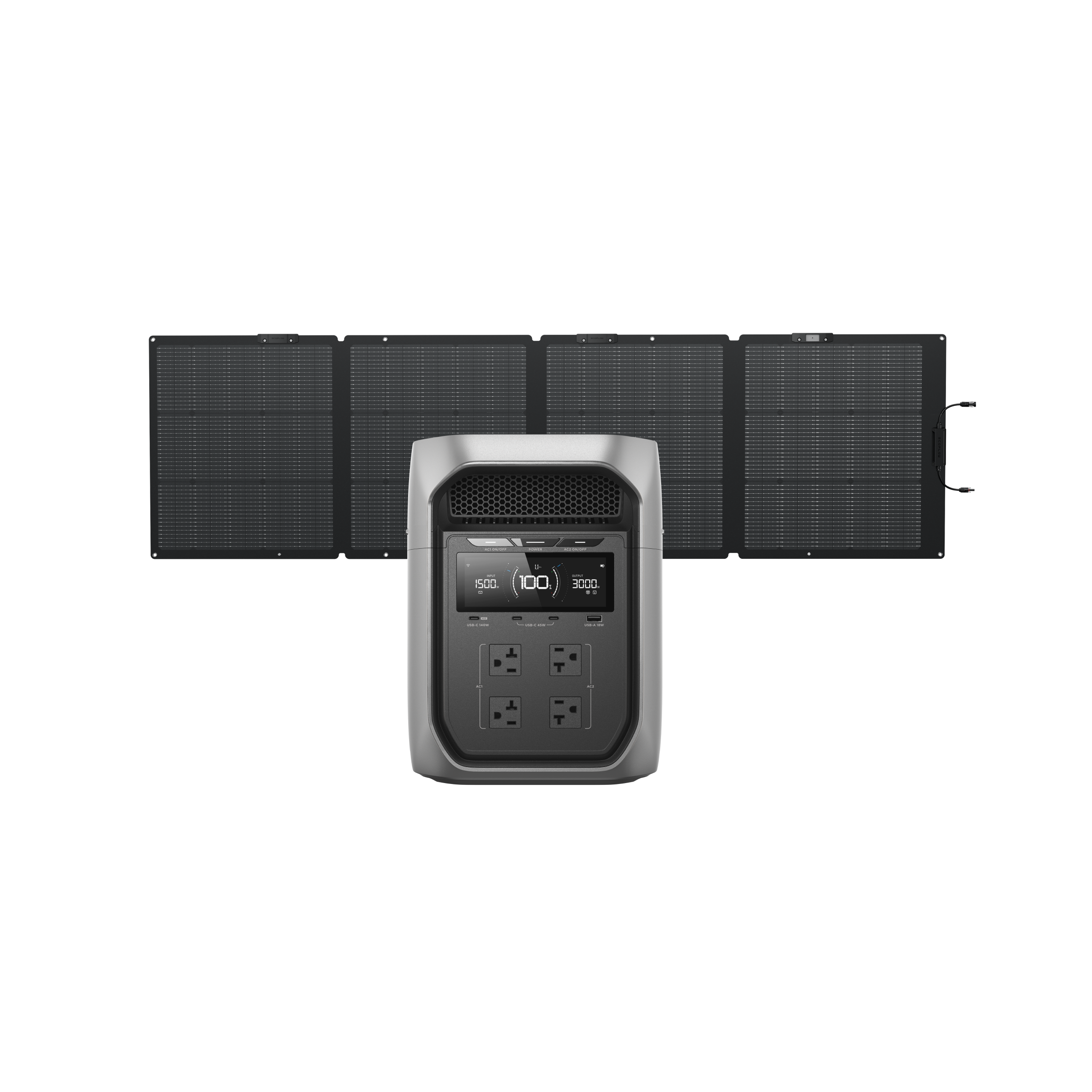 DELTA 3 Max Plus（2048Wh） + 220W片面ソーラーパネルGen2 – EcoFlow