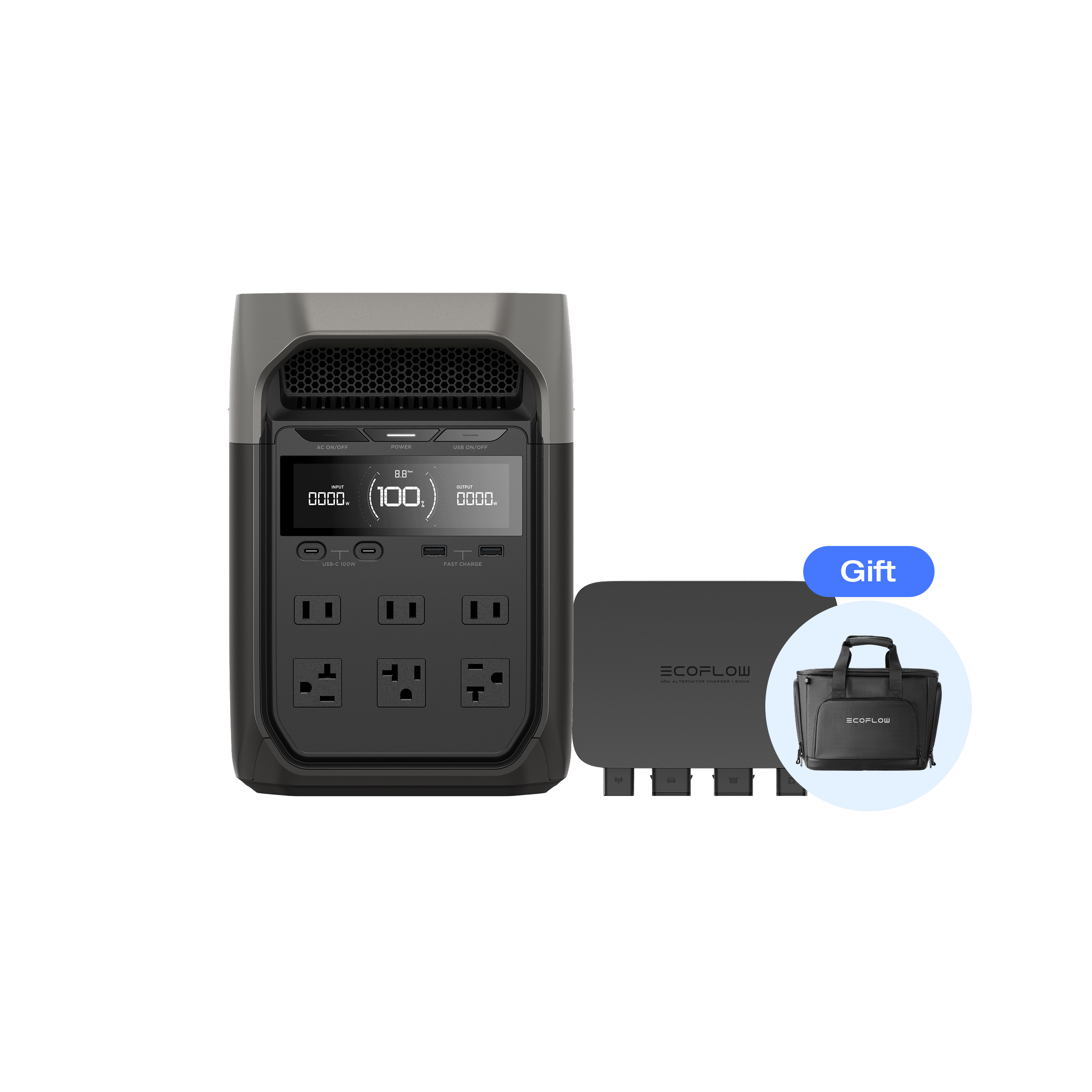 発電機・ポータブル電源 EcoFlow Alternator Charger 500W ECOFLOW EcoFlow ポータブル電源 走行充電器 セット RIVER 2 Max