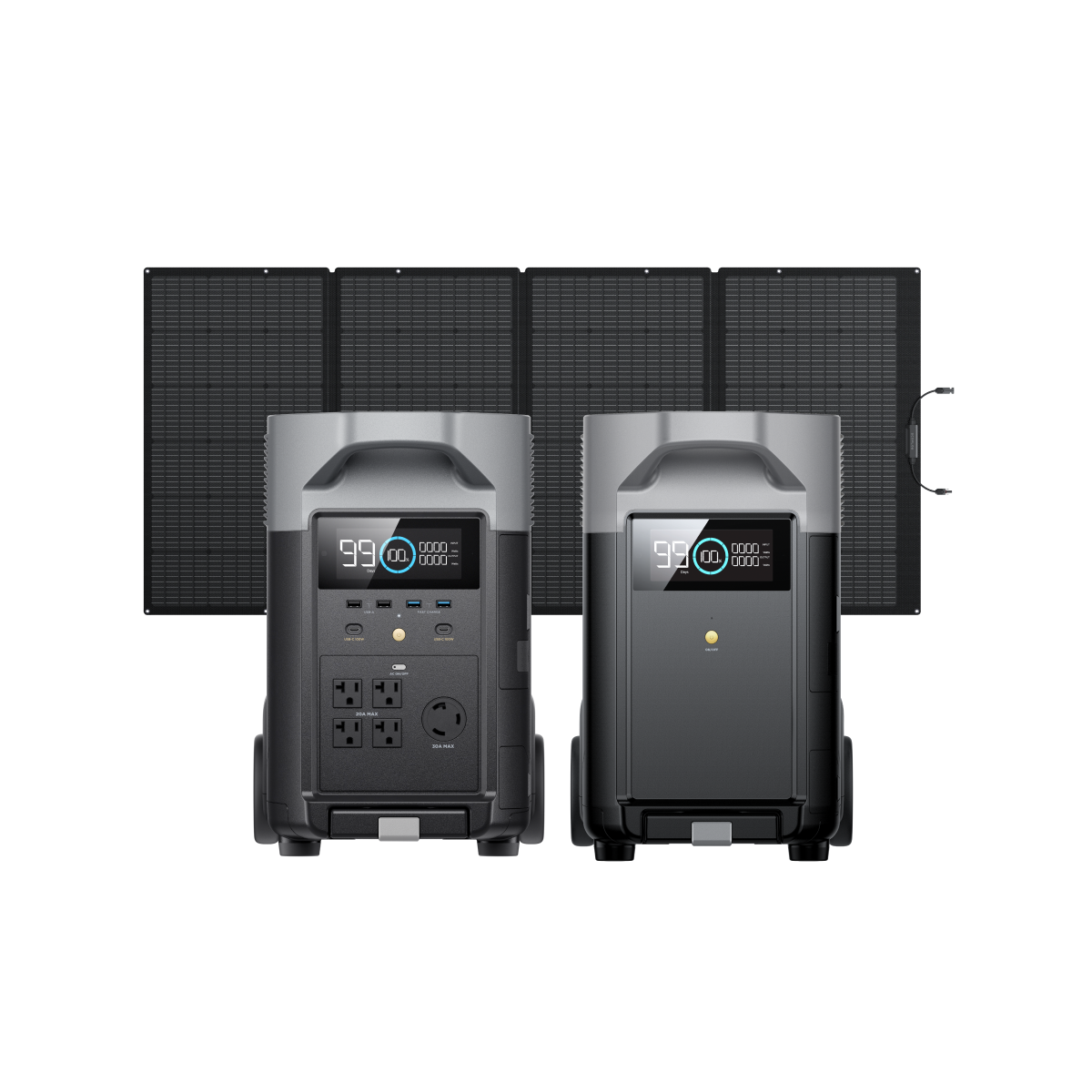 DELTA Pro + DELTA Pro専用エクストラバッテリー + 400Wソーラーパネル