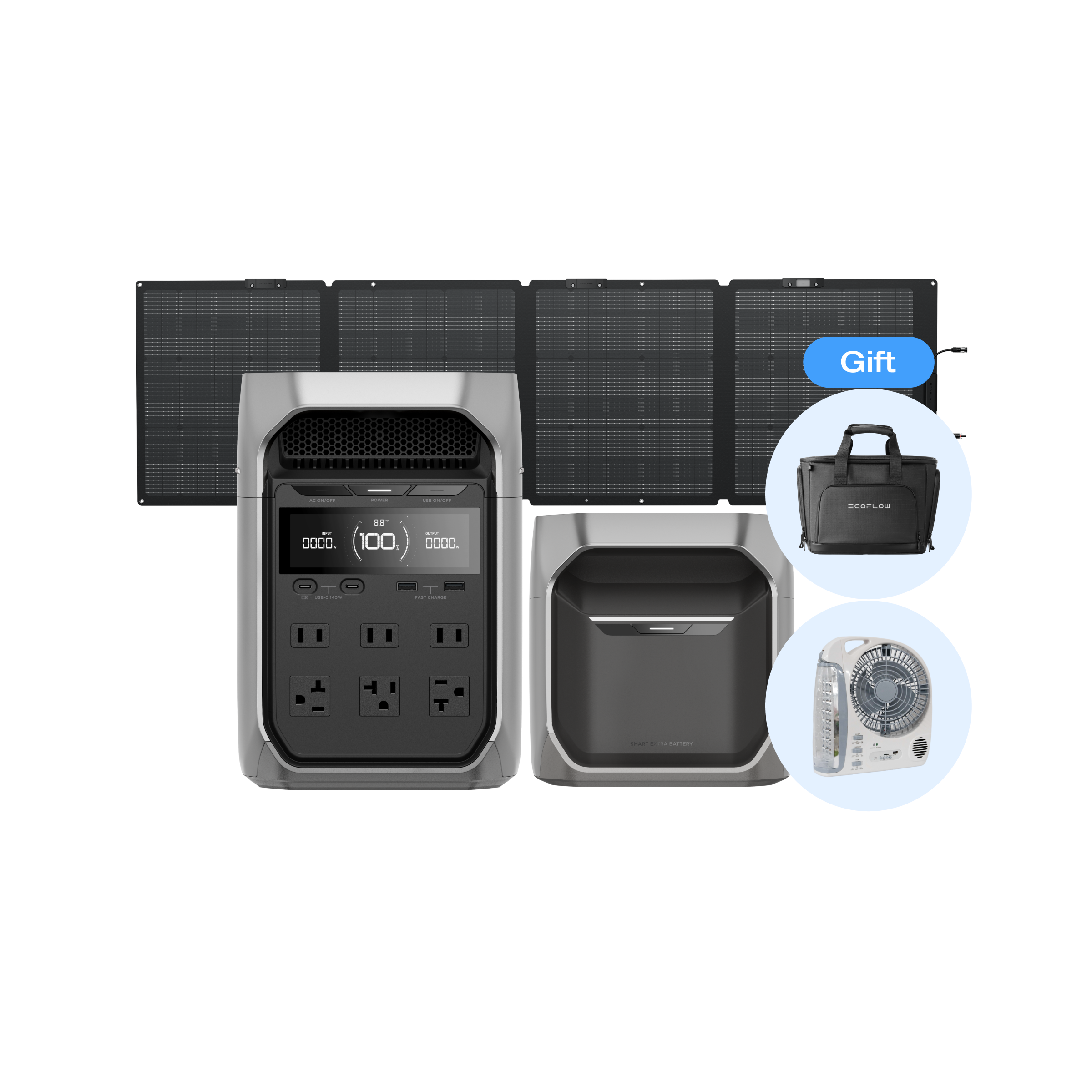 DELTA 3 Plus + DELTA 3 専用エクストラバッテリー + 220W片面