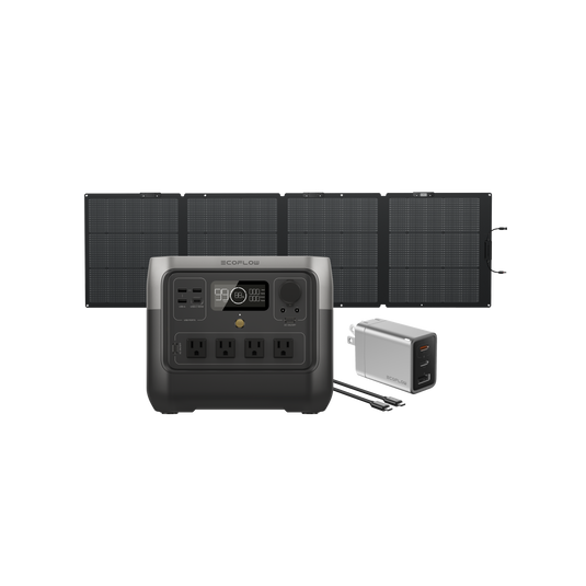 RIVER 2 Pro + 220W片面ソーラーパネルGen2 + RAPID 65W GaN充電器