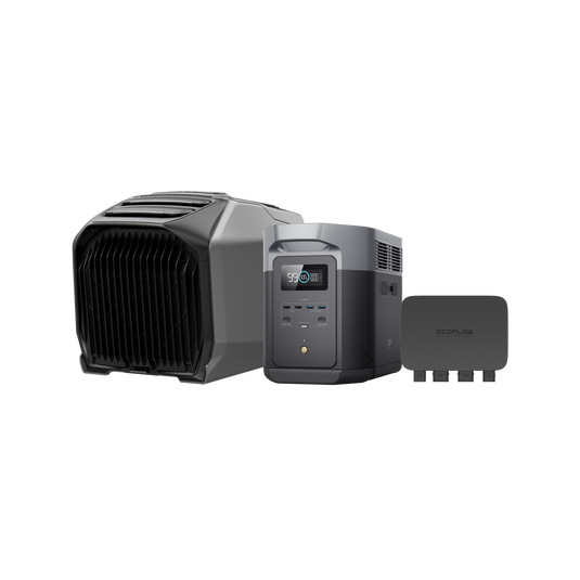 DELTA 2 Max + WAVE 3 ポータブルエアコン + 800W Alternator Charger