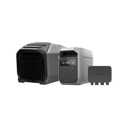 DELTA 3 Plus + WAVE 3 ポータブルエアコン + 800W Alternator Charger