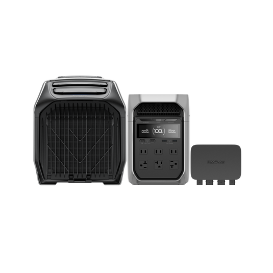 DELTA 3 Plus + WAVE 3 ポータブルエアコン + 800W Alternator Charger