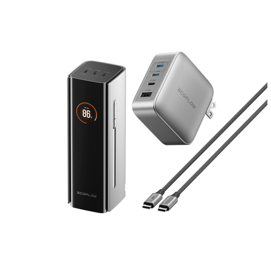 RAPID Pro Power Bank(27,650mAh, 300W, 140W USB-Cケーブル内蔵)+ 140W GaN急速充電器 + 240W USB Type-C to Cケーブル