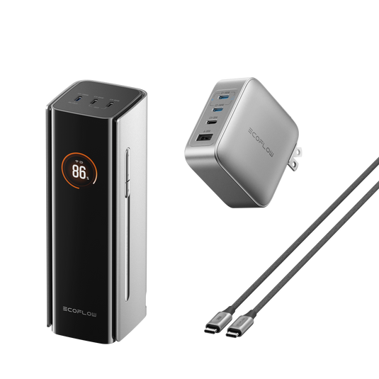 RAPID Pro Power Bank(20,000mAh, 230W, 100W USB-Cケーブル内蔵)+ RAPID Pro 100W GaN急速充電器+RAPID Pro 240W USB Type-C to Cケーブル