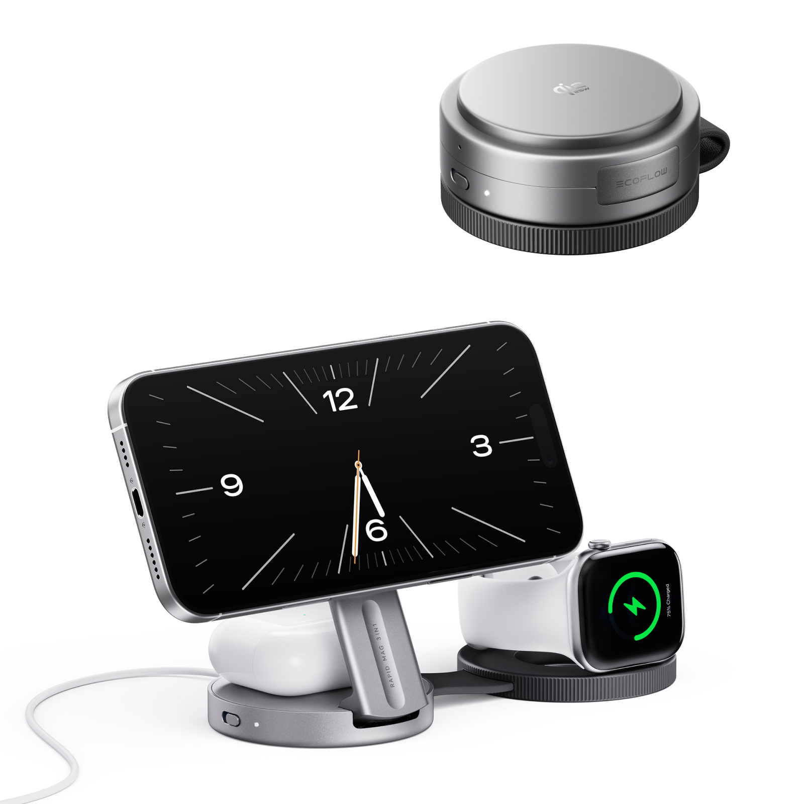 Qi2.2 EcoFlow RAPID Mag 3-in-1 ワイヤレス充電ステーション（折りたたみ式）