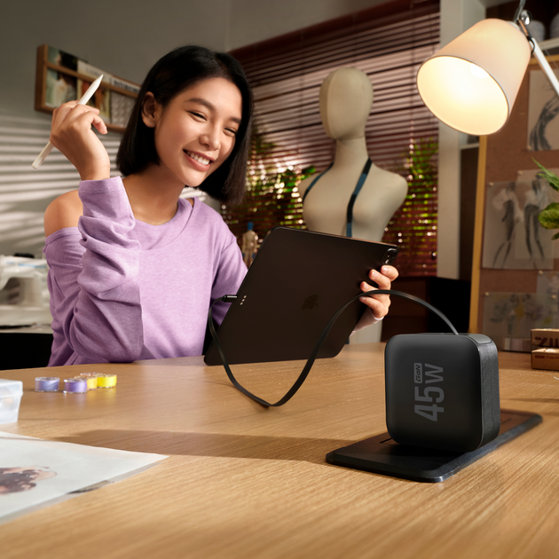 EcoFlow RAPID 45W GaN急速充電器（USB-Cケーブル内蔵）