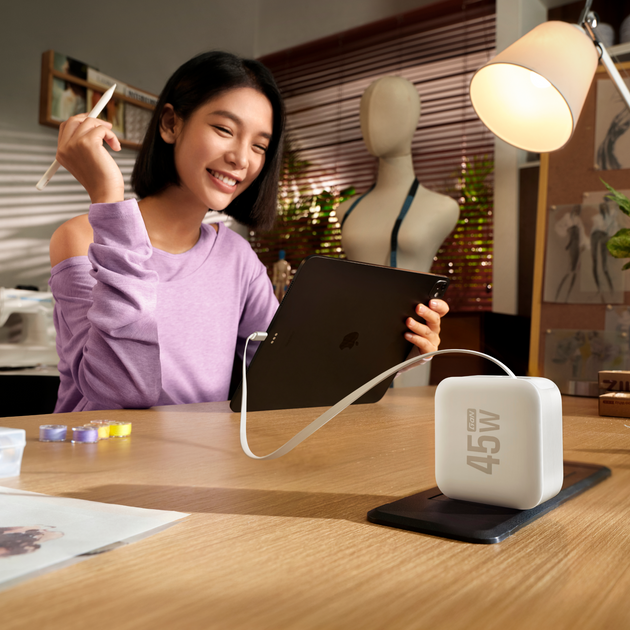 EcoFlow RAPID 45W GaN急速充電器（USB-Cケーブル内蔵）