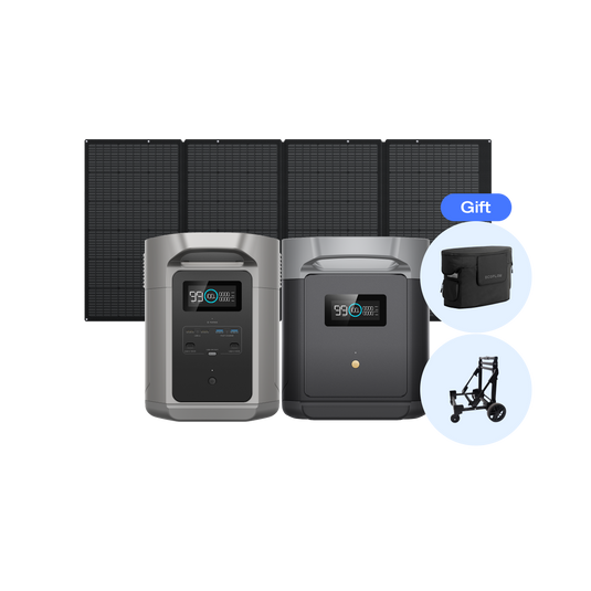 DELTA 2 Max S + DELTA 2 Max専用エクストラバッテリー + 400Wソーラーパネル