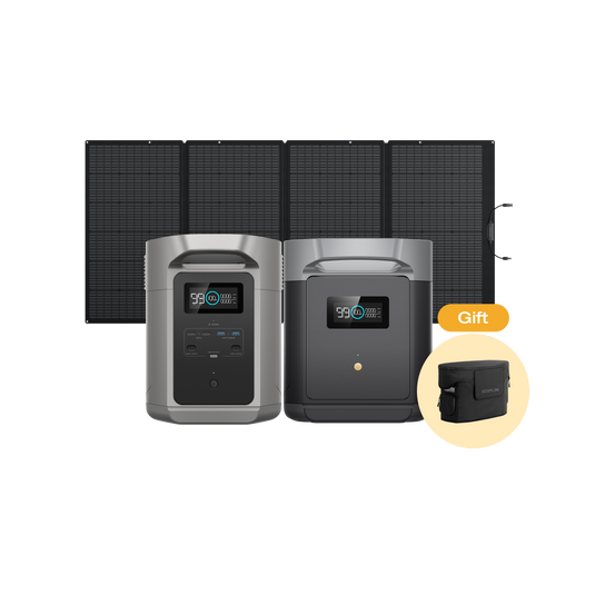 DELTA 2 Max S + DELTA 2 Max専用エクストラバッテリー + 400Wソーラーパネル