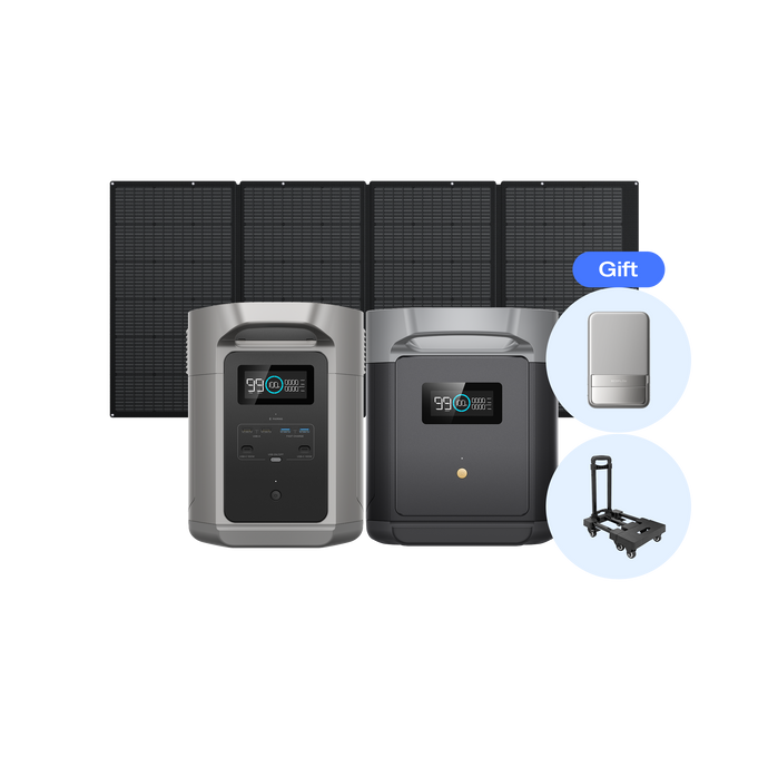 DELTA 2 Max S + DELTA 2 Max専用エクストラバッテリー + 400Wソーラーパネル