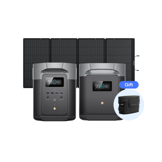 DELTA 2 Max + DELTA 2 Max専用エクストラバッテリー + 400Wソーラーパネル