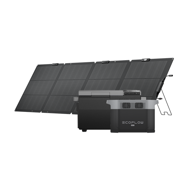 DELTA 2 Max + GLACIER ポータブル冷蔵庫 + 220W片面ソーラーパネルGen2