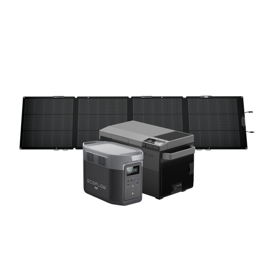 DELTA 2 Max + GLACIER ポータブル冷蔵庫 + 220W片面ソーラーパネルGen2