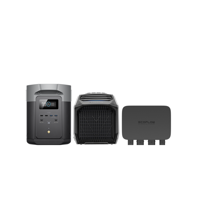 DELTA 2 Max + WAVE 2 ポータブルエアコン + 800W Alternator Chargerセット