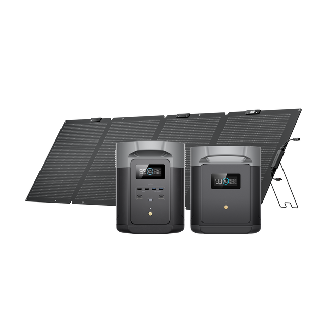 DELTA 2 Max + DELTA 2 Max専用エクストラバッテリー + 220W片面ソーラーパネルGen2