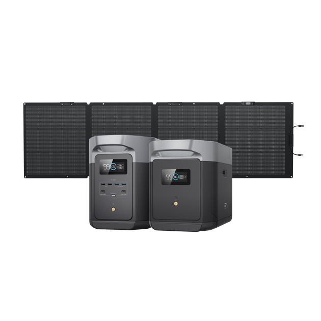 DELTA 2 Max + DELTA 2 Max専用エクストラバッテリー + 220W片面ソーラーパネルGen2