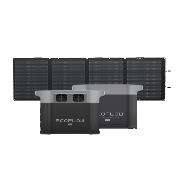 DELTA 2 Max + DELTA 2 Max専用エクストラバッテリー + 220W片面ソーラーパネルGen2