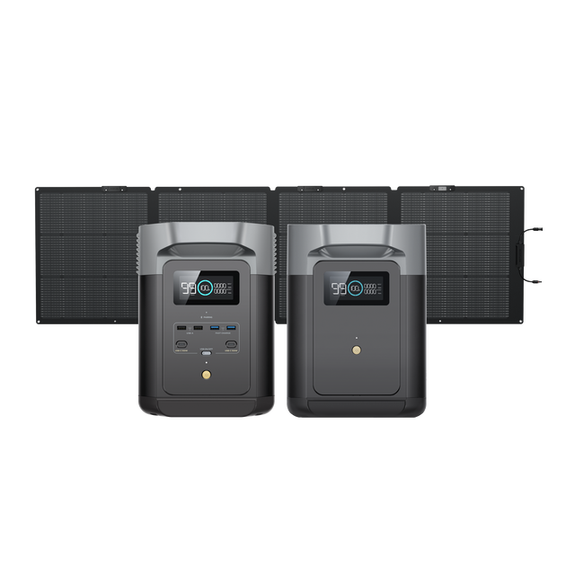 DELTA 2＋DELTA 2専用エクストラバッテリー+220W片面ソーラーパネルGen2セット