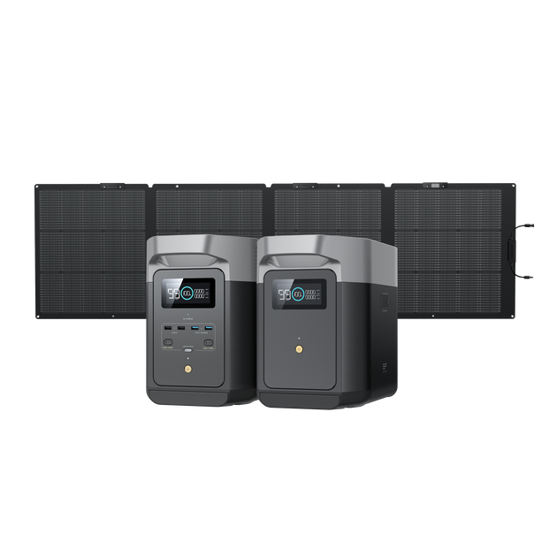 DELTA 2＋DELTA 2専用エクストラバッテリー+220W片面ソーラーパネルGen2セット