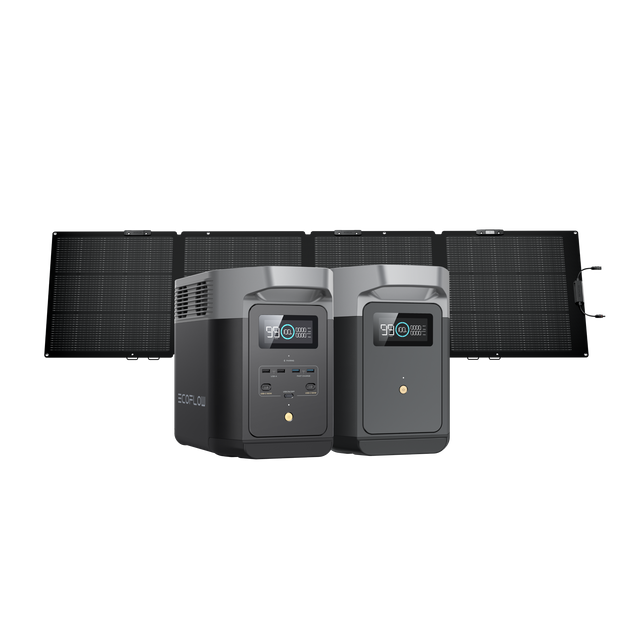 DELTA 2＋DELTA 2専用エクストラバッテリー+220W片面ソーラーパネルGen2セット