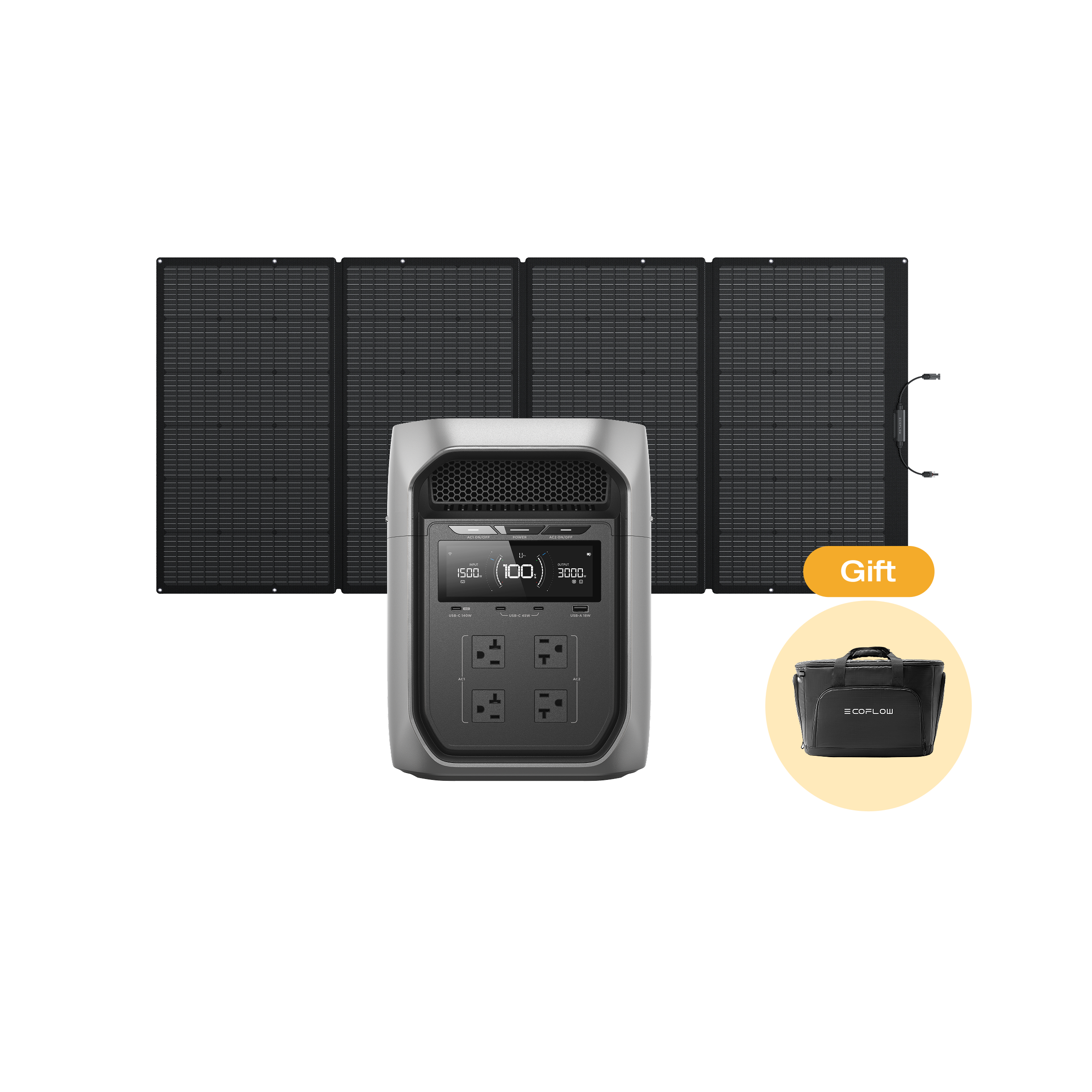 DELTA 3 Max Plus（2048Wh） + 400Wソーラーパネル