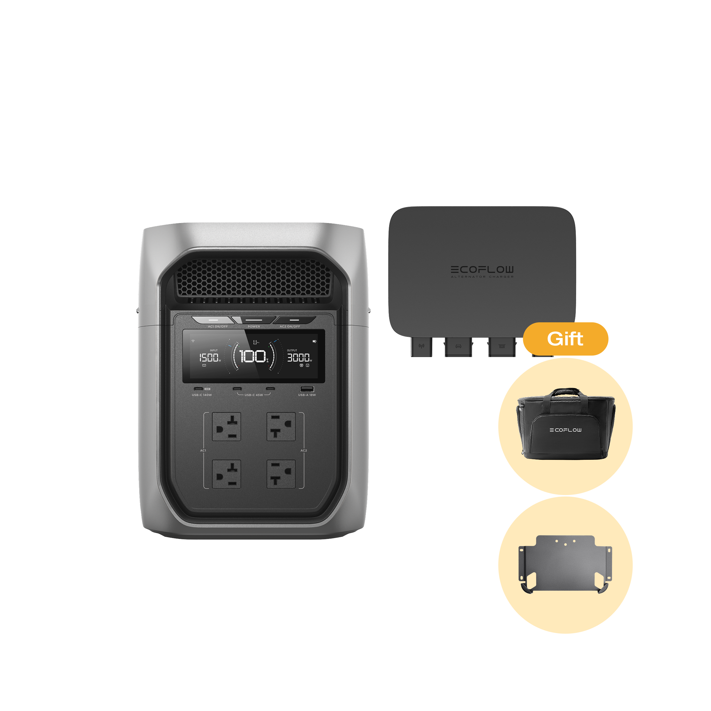 DELTA 3 Max Plus（2048Wh）+ 800W Alternator Charger