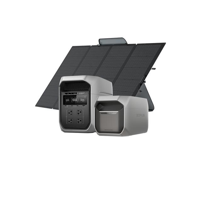 DELTA 3 Max Plus（2048Wh） + 専用エクストラバッテリー+ 400Wソーラーパネル