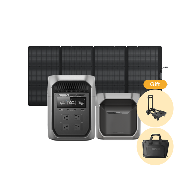 DELTA 3 Max Plus（2048Wh） + 専用エクストラバッテリー+ 400Wソーラーパネル