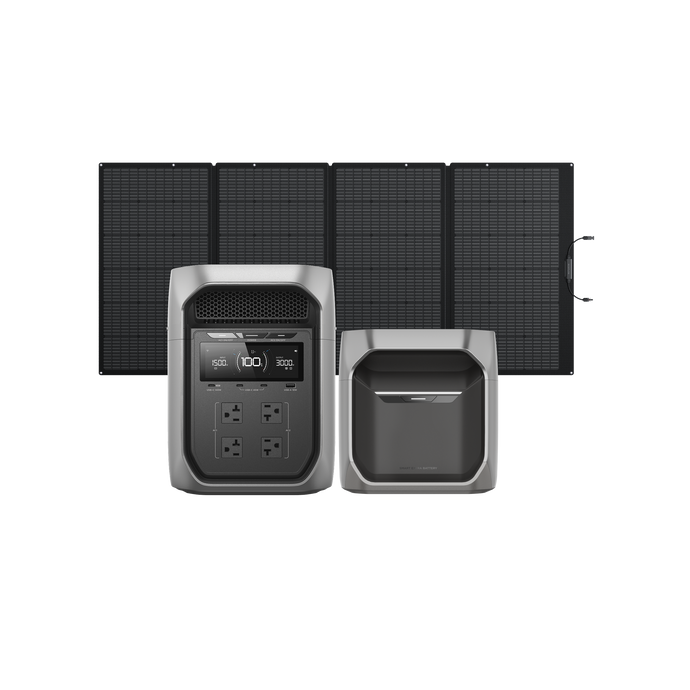 DELTA 3 Max Plus（2048Wh） + 専用エクストラバッテリー+ 400Wソーラーパネル