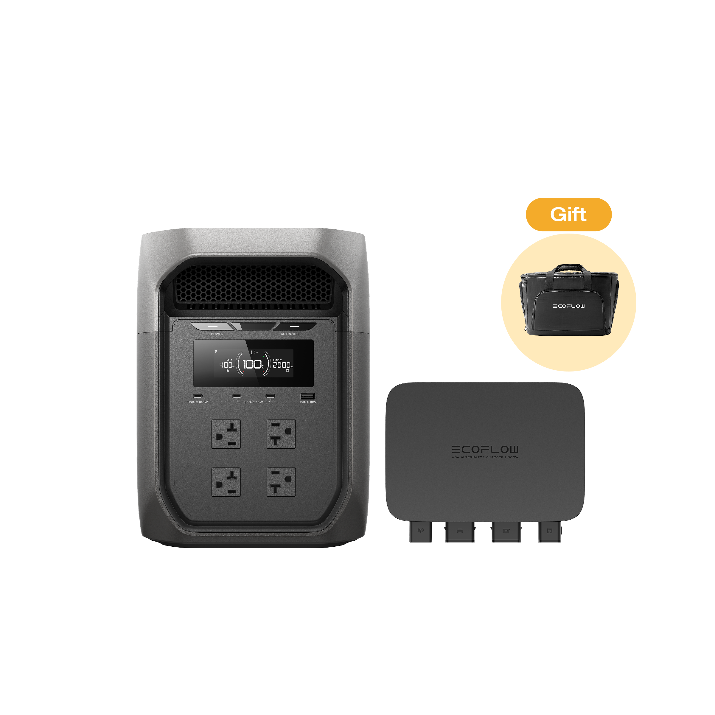 DELTA 3 Max（2048Wh）+ 500W Alternator Charger