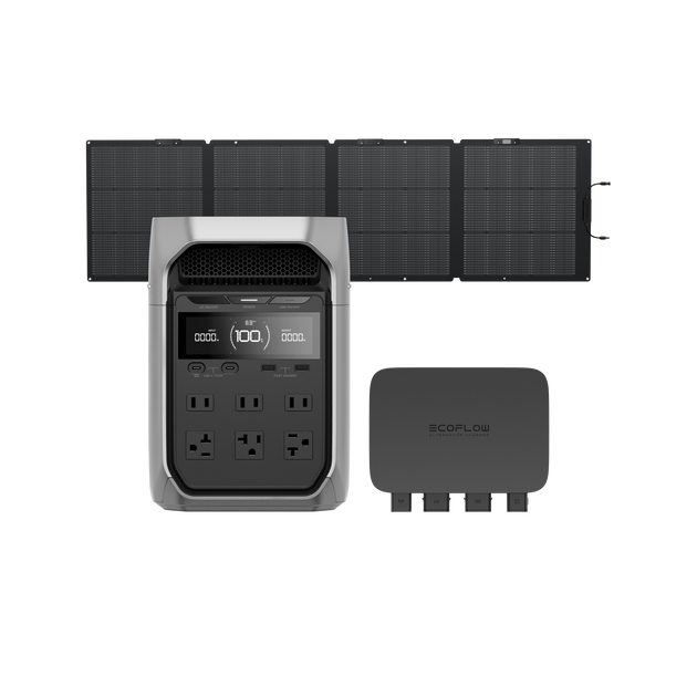 DELTA 3 Plus + 220W片面ソーラーパネルGen2 + 800W Alternator Charger