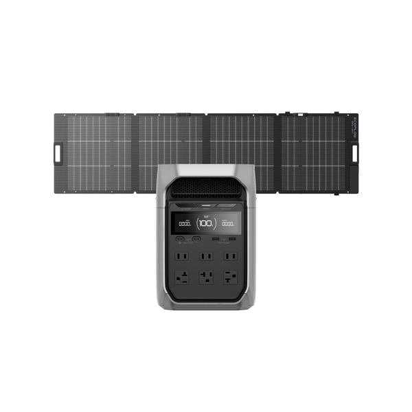 【アウトドア電力供給】DELTA 3 Plus + 220W軽量両面ソーラーパネルGen2