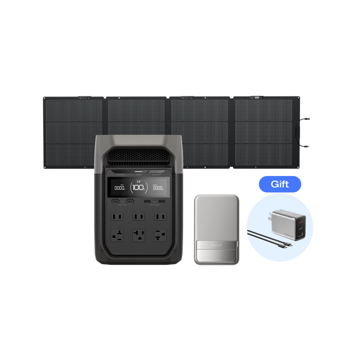 DELTA 3 + 220W片面ソーラーパネルGen2 + RAPID Magnetic Power Bank (5000mAh)