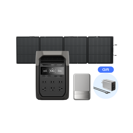 DELTA 3 + 220W片面ソーラーパネルGen2 + RAPID Magnetic Power Bank (5000mAh)