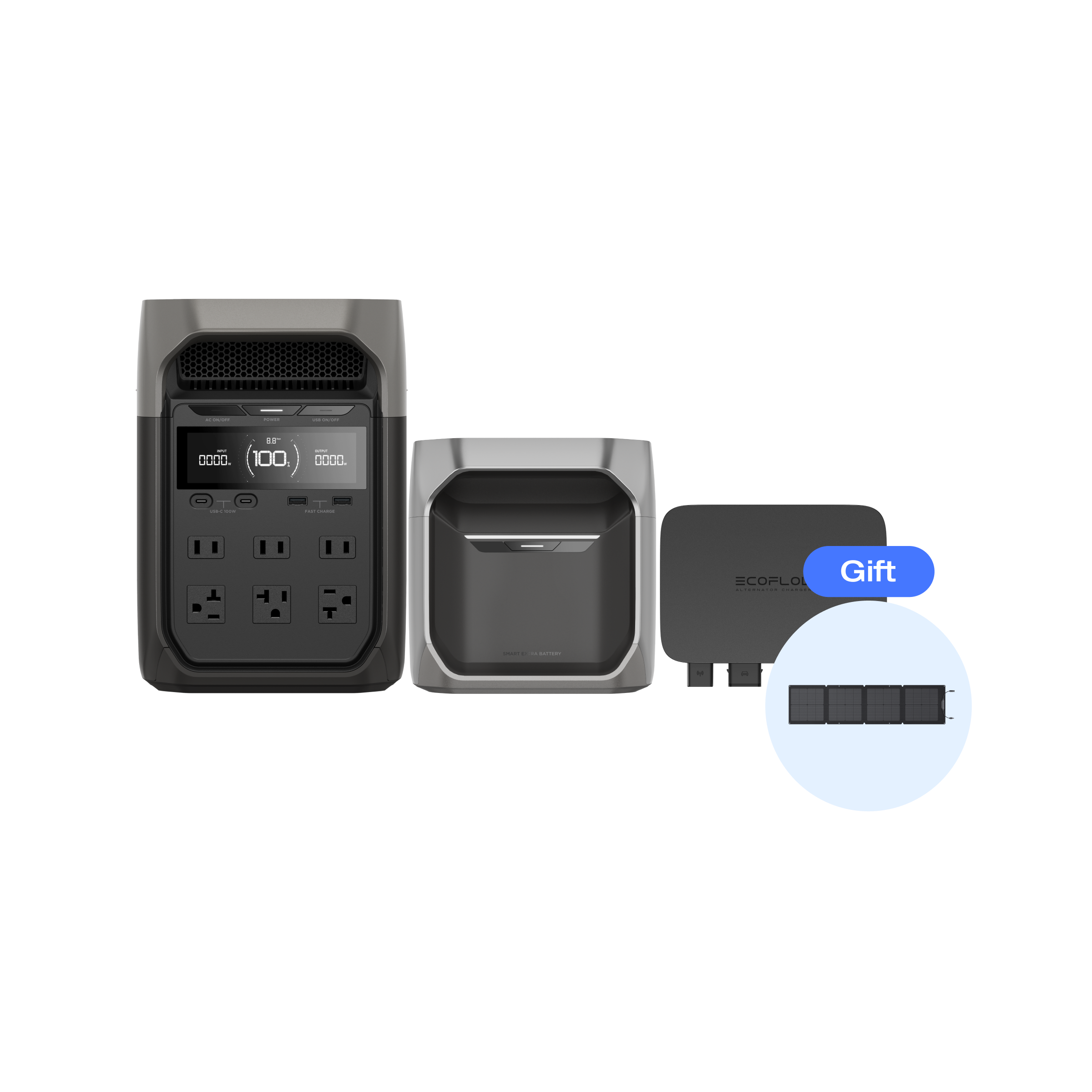 DELTA 3 + DELTA 3 専用エクストラバッテリー + 500W Alternator Charger