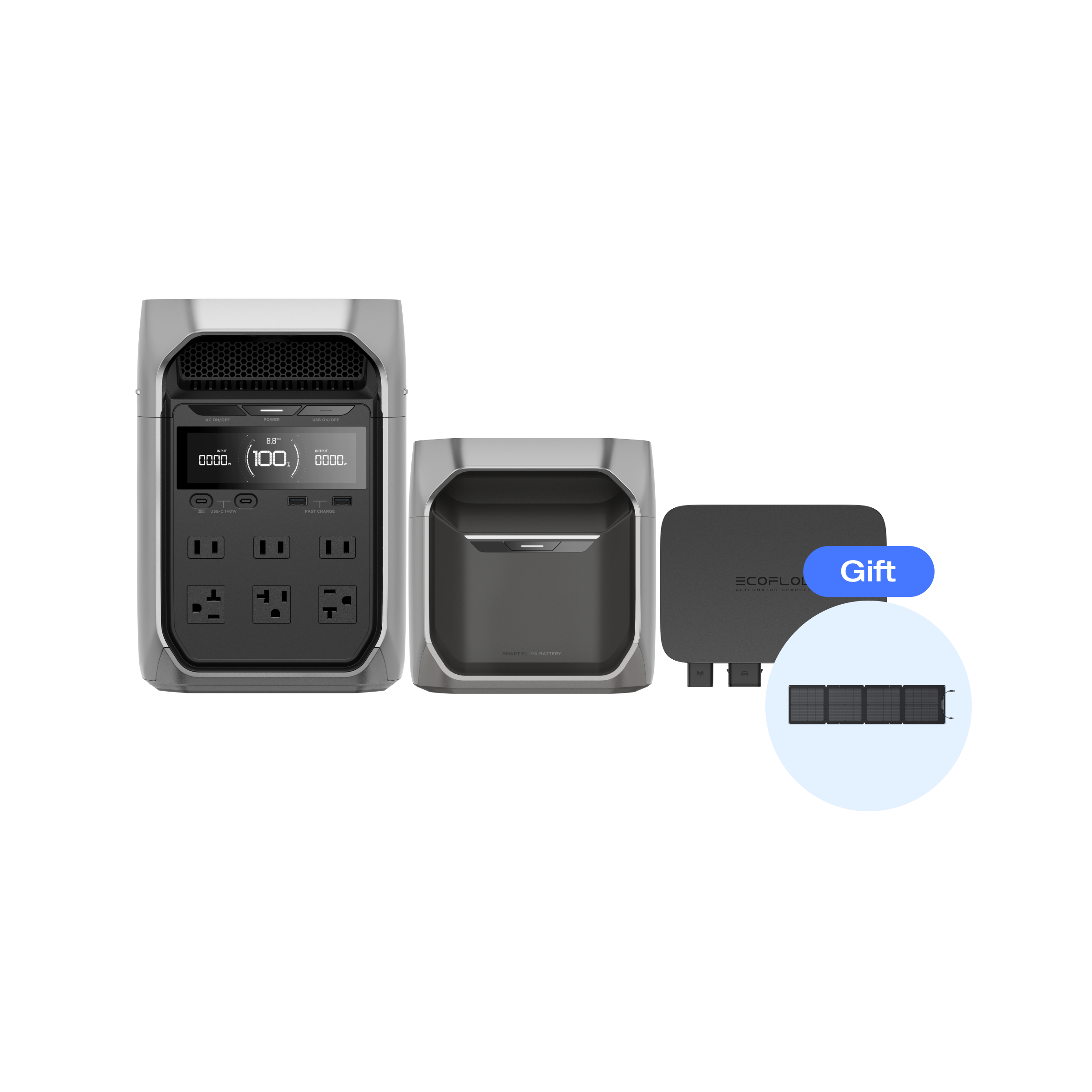 DELTA 3 Plus + DELTA 3 専用エクストラバッテリー + 500W Alternator Charger