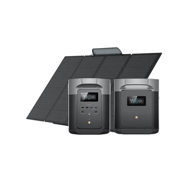 DELTA 2 Max + DELTA 2 Max専用エクストラバッテリー + 400Wソーラーパネル