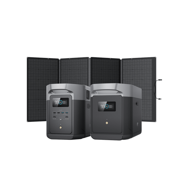 DELTA 2 Max + DELTA 2 Max専用エクストラバッテリー + 400Wソーラーパネル