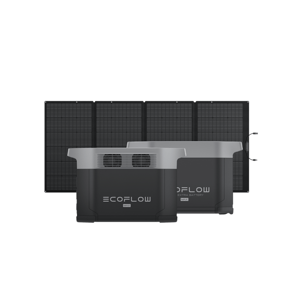 DELTA 2 Max + DELTA 2 Max専用エクストラバッテリー + 400Wソーラーパネル