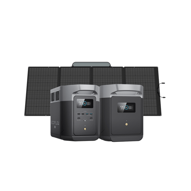 DELTA 2 Max + DELTA 2 Max専用エクストラバッテリー + 400Wソーラーパネル