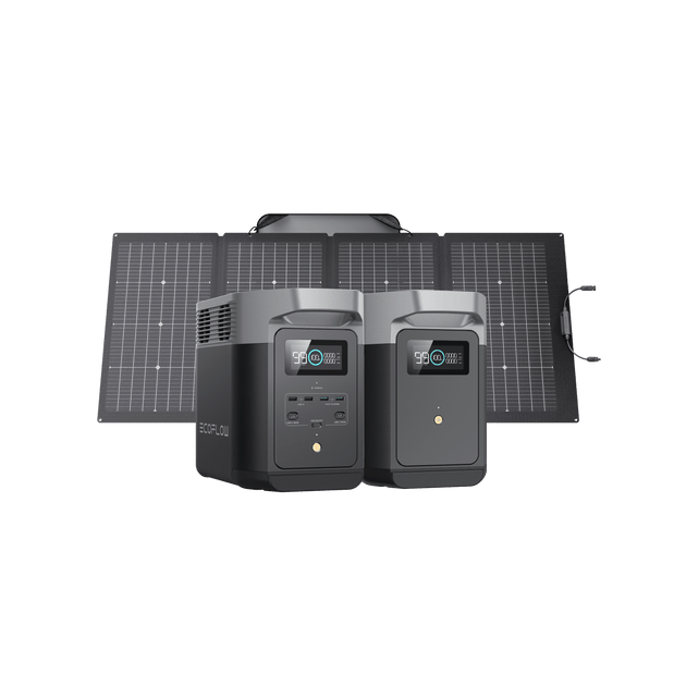 DELTA 2 Max + DELTA 2 Max専用エクストラバッテリー + 220W両面受光型ソーラーパネル