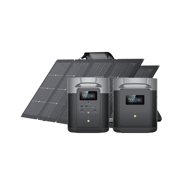 DELTA Max 2000+DELTA Max専用エクストラバッテリー+220W両面受光型ソーラーパネルセット