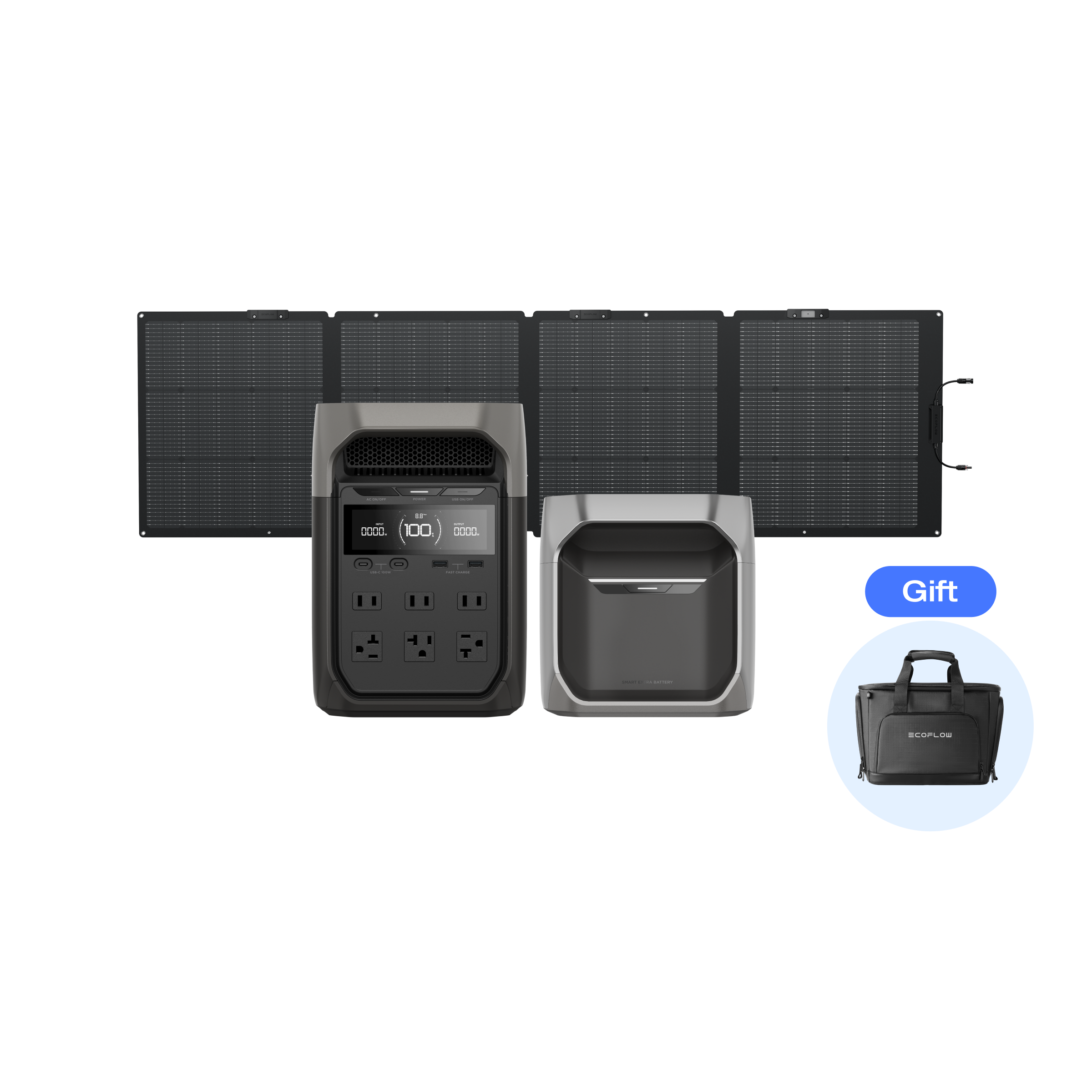 DELTA 3 + DELTA 3 専用エクストラバッテリー + 220W片面ソーラーパネルGen2