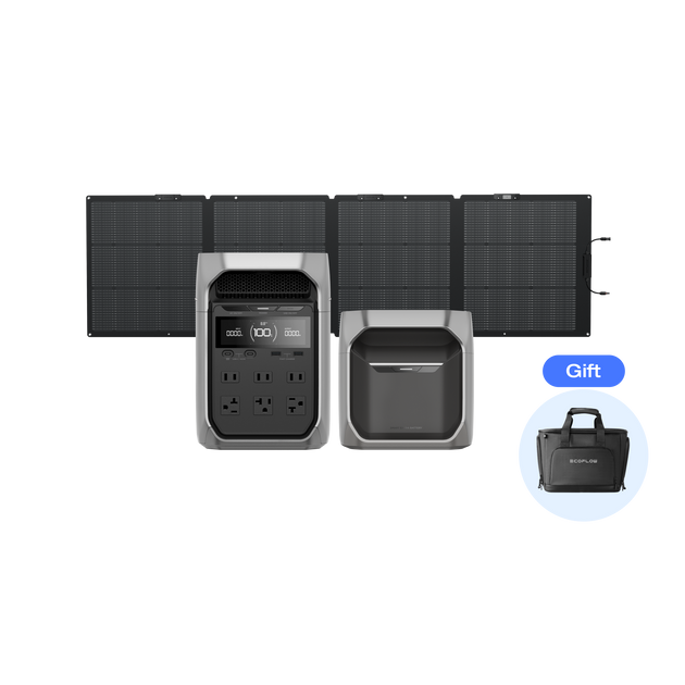 【メルマガ限定】DELTA 3 Plus + DELTA 3 専用エクストラバッテリー + 220W片面ソーラーパネルGen2